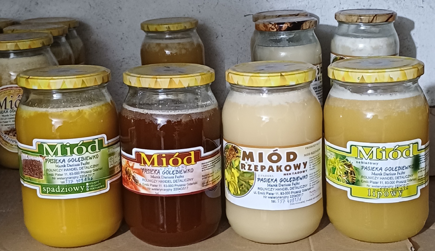 Miód Pruszcz Gdański 4 rodzaje